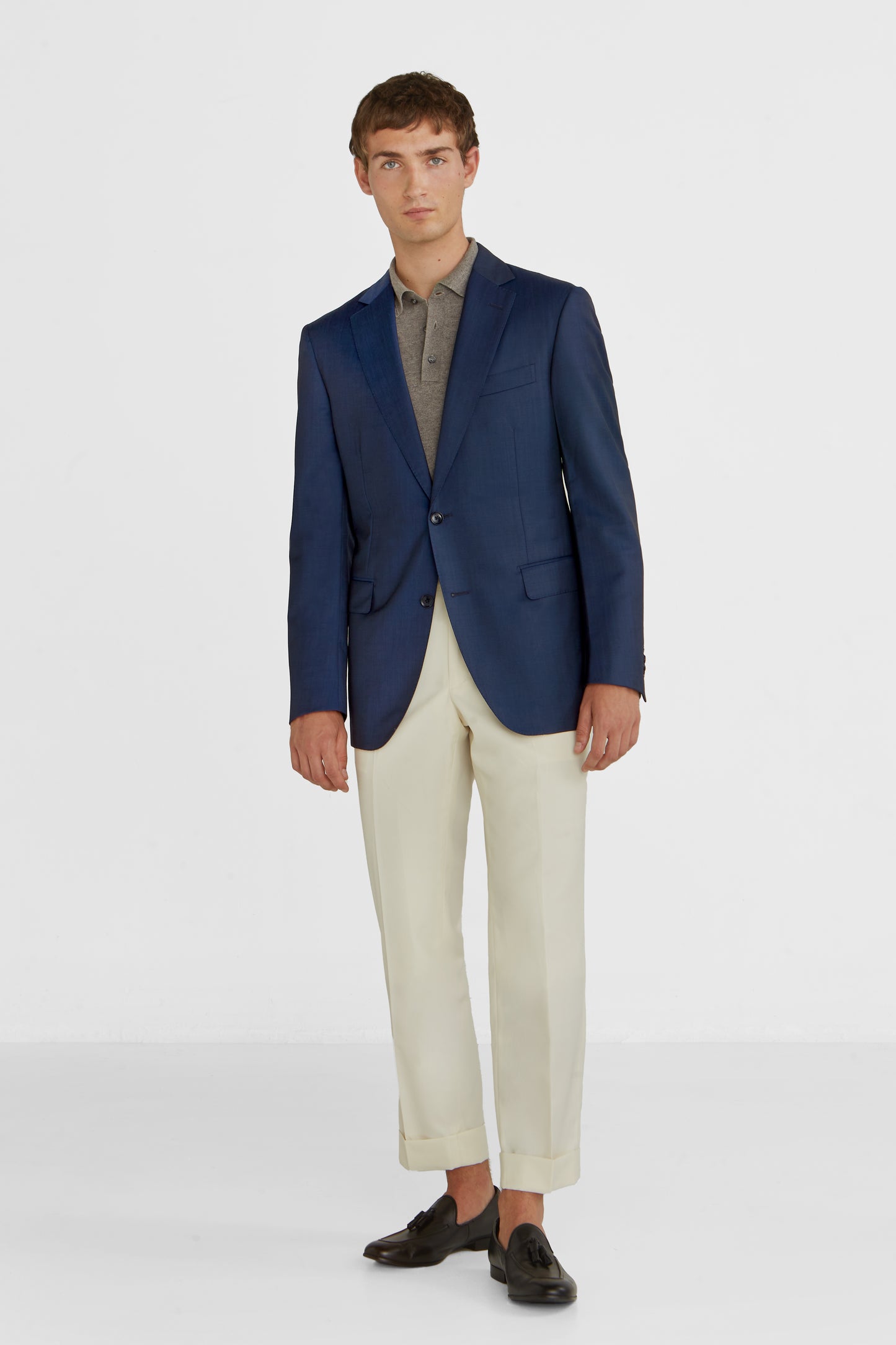 Light single breasted jacket super 120 wool / Ivoire trourser 120 wool